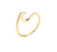 Elli Women's 925 Sterling Silver Gold Plated Waves Wave Beach Maritime Statement Blogger Trend Modern Ring, Size P