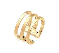 Elli Women's 925 Sterling Silver Gold Plated Wrapped Pattern Ring, Size N