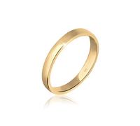 Elli Women's 925 Sterling Silver Gold Plated Xilion Cut Basic Ring, Size N