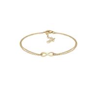 Elli Women's 925 Sterling Silver Gold Plated Xilion Cut Bracelets of Length 18 cm