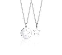 Elli Necklace Ladies Set Star Cut-Out Pendant Mother Child in 925 Sterling Silver