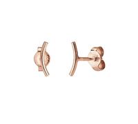 Elli Women's 925 Sterling Silver Rose Gold Plated Curved Geo Studs 0308991016