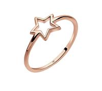 Elli Women's 925 Sterling Silver Rose Gold Plated Star Ring, Size N
