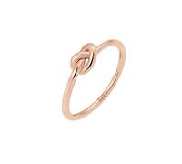Elli Women's 925 Sterling Silver Rose Gold Plated Trend Knot Ring, Size N