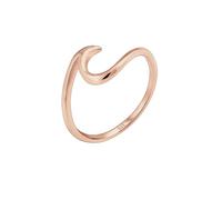 Elli Women's 925 Sterling Silver Rose Gold Plated Waves Wave Beach Maritime Statement Blogger Trend Modern Ring, Size N