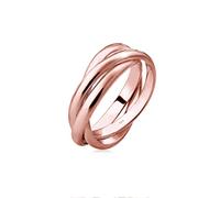 Elli Women's 925 Sterling Silver Rose Gold Trio Basic Blogger Wrap Ring, Size Q