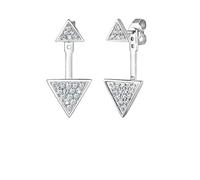 Elli Women's 925 Sterling Silver Swarovski Crystal Triangle Ear Jacket 0309380516