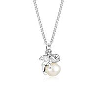Elli Women's 925 Sterling Silver White Freshwater Pearl Angel Pendant with Chain