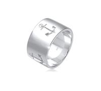 Elli Women's 925 Sterling Silver Xilion Cut Anchor Ring, Size N