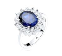 Elli Women's 925 Sterling Silver Xilion Cut Blue Created Sapphire Ring, Size M