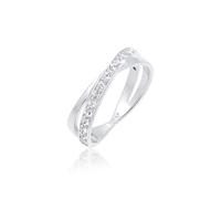 Elli women's 925 Sterling Silver Xilion Cut Crystal Ring, Size M