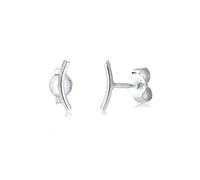 Elli Women's 925 Sterling Silver Xilion Cut Curved Geo Studs