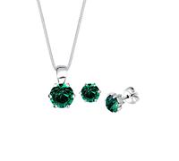 Elli Women's 925 Sterling Silver Xilion Cut Elements Jewellery Set Necklace Length of 45 cm