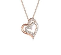 Elli Women's 925 Sterling Silver Xilion Cut Gold Plated Crystal Necklace