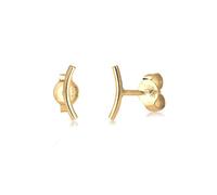 Elli Women's 925 Sterling Silver Xilion Cut Gold Plated Earrings