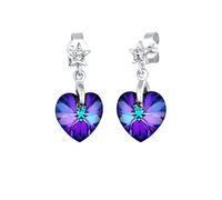 Elli Women's 925 Sterling Silver Xilion Cut Heart Crystal Earrings