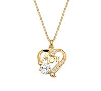 Elli Women's 925 Sterling Silver Xilion Cut Love Mom Pendant Necklace Length of 45 cm