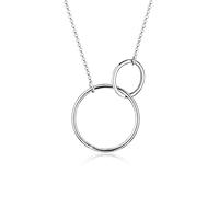 Elli Women's 925 Sterling Silver Xilion Cut Neckwear Circle Basic Geo Necklaces of Length 45 cm