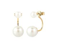 Elli Women's 925 Sterling Silver Xilion Cut Pearl Front Back Fresh Water Pearl Earring