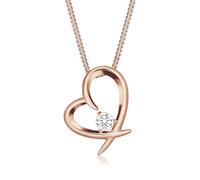 Elli Women's 925 Sterling Silver Xilion Cut Zirconia Pendant on Necklace