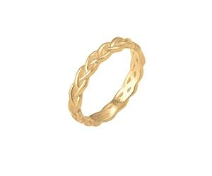 Elli Women's 925 Twisted Node Stacked Anniversary Ring, Gold,Size L (52 mm)