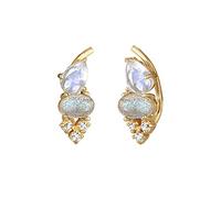 Elli Earrings Elli PREMIUM Earrings Ladies Earclimer Vintage with Labradorite Moonstone and Topaz in 925 sterling silver gold plated