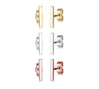 Elli Women's Earrings 925 Silver Rose Gold and Gold-Plated GEO Stud Set Earrings