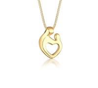 Elli Women's Mother Child Pendant Heart Connection in 925 Sterling Silver Gold-Plated, 45cm, None