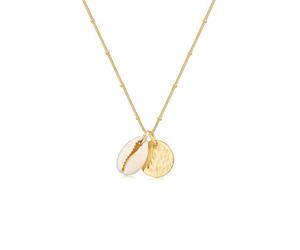 Elli Women's Necklace with Ball Platelets Kauri Shell Pendant Trend in 925 Sterling Silver, 600, Shell, None