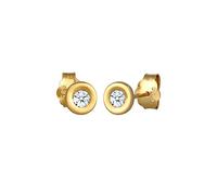 Elli Women's Stud Earrings 585 Yellow Gold Diaov (0.12 ct White Diamond 585 Yellow Gold White Round Cut Diamond 0.12 ct 0303320714