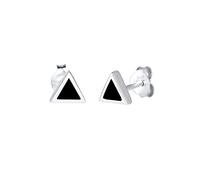Elli Women's Triangle Stud Earrings Black 925 Silver Enamel