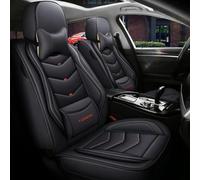 ELLIAT Universal Leather Car Seat Covers for Honda Civic Fit Crv Civic City Accord Honda Civic Crv 1,5-seater Accessories -Black