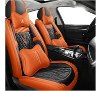 ELLIAT Universal Leather Car Seat Covers for Jeep Renegade 2014 2015 2016 2017 2018，5-seater Accessories Black and orange