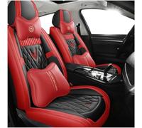 ELLIAT Universal Leather Car Seat Covers for Jeep Renegade 2014 2015 2016 2017 2018，5-seater Accessories Black and red