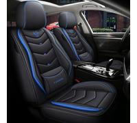 ELLIAT Universal Leather Car Seat Covers for Vw Volkswagen T-Cross T-Roc T-Roc Sport Caravelle Sharan Passat S,5-seater Accessories -Blue