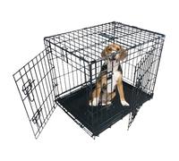 Ellie-Bo Dog Cage Folding 2 Door Crate with Non-Chew Metal Tray XXL 48-inch Black