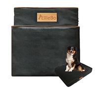 Ellie-Bo Large Memory Foam Dog Bed Cover for 36-inch Dog Cage/Crate - Black Water Resistant