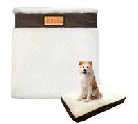 Ellie-Bo Large Memory Foam Dog Bed Cover for 36-inch Dog Cage/Crate - Brown Faux Suede/Sheepskin