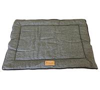 Ellie-Bo Large Reversible Tweed and Grey Faux Fur Mat for 36-inch Dog Cage