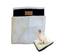 Ellie-Bo Medium Dog Bed for 30-inch Dog Cage/Crate - Black Faux Suede/Sheepskin