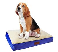Ellie-Bo Medium Dog Bed for 30-inch Dog Cage/Crate - Blue Faux Suede/Sheepskin