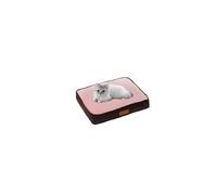 Ellie-Bo Small Dog Bed for 24-inch Dog Cage/Crate - Brown Corduroy/Pink FauxFur
