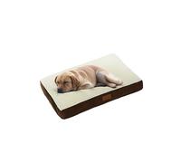 Ellie-Bo XL Dog Bed for 42-inch Dog Cage/Crate - Brown Faux Suede/Sheepskin