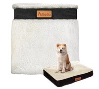 Ellie-Bo XXL Memory Foam Dog Bed Cover for 48-inch Dog Cage/Crate - Black Faux Suede/Sheepskin