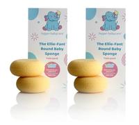 Ellie-Fant Baby Bath Sponge - 4 x Round Buffed Sponges for Everyday Bath for Newborn Children Body Bathing | Safe & Gentle on Sensitive Skin