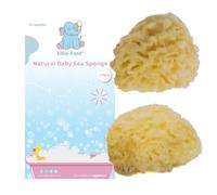 Ellie-Fant Natural Baby Sponge - 2 Mediterranean Sea Honeycomb Sponges | Perfect for Babies & Toddlers Bathing Cleansing | Soft Safe Organic Durable Hypoallergic Sponges