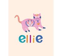Ellie Name Notebook: Personalized Creative Journal for Girls with Cute Cat Design. 110 Lined Pages. Soft Matte Cover