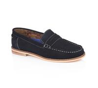 Silver Street London Ellie Premium Suede Leather Women's Loafers & Moccasins Extra Padded Breathable Summer Shoes for Women Comfortable Moccassins Slip On Flats, Navy, UK 5