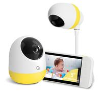 Ellie Pro Baby Monitor with Camera and Audio,5'' IPS 2K UHD Resolution,6000mAh Battery, Remote Pan-Tilt-5X Zoom, 2-Way Talk,No WiFi, Night Vision, Virtual Fence 24hr Play Back and 1000ft Range