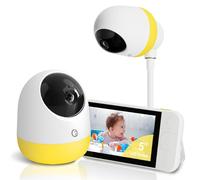Ellie Pro Baby Monitor with Camera and Audio,5'' IPS 2K UHD Resolution,6000mAh Battery, Remote Pan-Tilt-5X Zoom, 2-Way Talk,No WiFi, Night Vision, Virtual Fence 24hr Play Back and 1000ft Range
